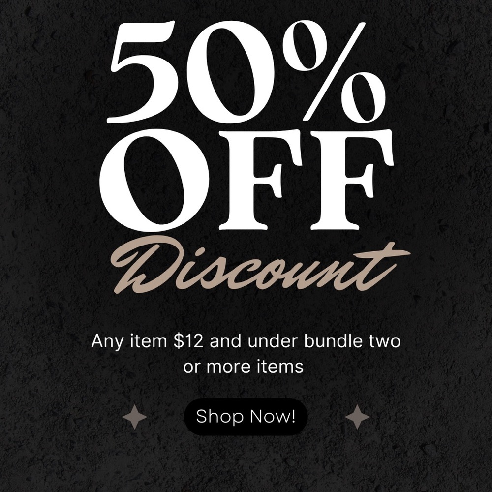 50% off sale $12 under bundle 2 or more